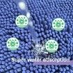 Set of 3 Ultra Soft Non Slip Chenille Absorbent Shaggy Bath Mat Rugs for Bathroom Tub Shower Toilet Navy Blue