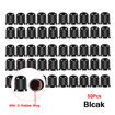 50 Pcs Tire Stem Valve Caps, with O Rubber Ring, Universal Stem Covers for Cars, Bike, Black