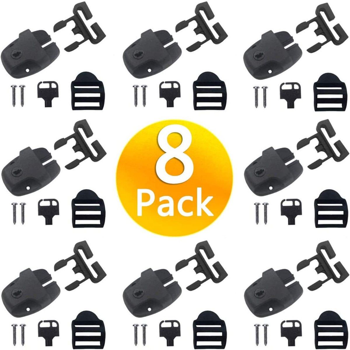 Latches Hot Tub Cover Clips Spa Replacement 8 Set Lock Straps Keys Hardware Accessories 50x46mm Fixing Kit Outdoor Pool Safety