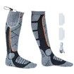 Heated Socks for Women Men, Rechargeable Heated Socks, Washable Battery Full Foot Warmers for Hunting Skiing Sports Outdoors (Gray Orange)