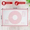 24 x 16 Inches Silicone Pastry Baking Mat Non Slip Pastry Mat with Measurement for Rolling Dough Counter Cookies Pie, Easy to Transfer Sourdough Bread (Red)