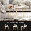Wood Coffee Table Set 2 Nest Sofa Bed Side Dining Nightstand Cocktail Tea Cafe End Couch Lounge Lamp Oak White Modern