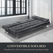 3 Seater Sofa Bed Couch Lounge Futon Mattress Guest Beds PU Leather Recliner Daybed Armchair Folding with Cup Holders