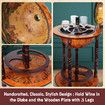Antique Globe Bar Cart Cabinet Alcohol Wine Drinks Coffee Serving Trolley Round Bottle Storage Mid-century 44x44x88cm