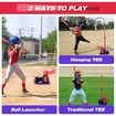 Baseball Tee Play Set Kids 3in1 Pitching Machine Adjustable Batting Retractable Bat 6 Balls Outdoor Toy Gifts Age 3 Plus Boys Girls