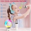 Portable Mini Kids Karaoke Machine Bluetooth Speaker with LED Clock and 2 Wireless Microphones(White)