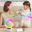 Portable Mini Kids Karaoke Machine Bluetooth Speaker with LED Clock and 2 Wireless Microphones(Black)