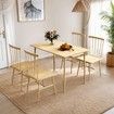 Dining Table and Chairs 5 Piece Kitchen Bar Living Sitting Room Modern Furniture Home Office Work Desk Metal Frame Oak