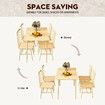Dining Table and Chairs 5 Piece Kitchen Bar Living Sitting Room Modern Furniture Home Office Work Desk Metal Frame Oak