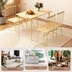 Dining Table and Chairs 5 Piece Kitchen Bar Living Sitting Room Modern Furniture Home Office Work Desk Metal Frame Oak