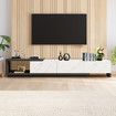 Extendable TV Unit Cabinet Wooden Console Table Entertainment Centre Television Storage Stand Bench 3 Drawers 190cm to 260cm