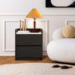 Wooden Bedside Table 2 Drawer Side End Nightstand Sofa Bedroom Living Room Furniture Office Storage Cabinet Black and White