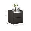 Wooden Bedside Table 2 Drawer Side End Nightstand Sofa Bedroom Living Room Furniture Office Storage Cabinet Black and White