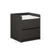 Wooden Bedside Table 2 Drawer Side End Nightstand Sofa Bedroom Living Room Furniture Office Storage Cabinet Black and White