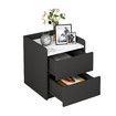 Wooden Bedside Table 2 Drawer Side End Nightstand Sofa Bedroom Living Room Furniture Office Storage Cabinet Black and White