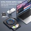 External CD DVD Drive USB 3.0 USB-C Hub SD Card Slot Portable CD DVD ROM RW Disk Player Burner Reader Writer for Laptop Mac PC Windows Linux