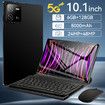 Tablet Android 10.1 Inch Pad 5G Wifi Fast 128GB Storage 6GB Memory LCD Bluetooth Keyboard Headset Holder Tech Black