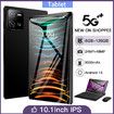 Tablet Android 10.1 Inch Pad 5G Wifi Fast 128GB Storage 6GB Memory LCD Bluetooth Keyboard Headset Holder Tech Black