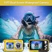 4K Underwater Camera Waterproof 32GB Card 48MP Autofocus Selfie Dual Screen Underwater Cameras for Snorkeling Digital Camera Birthday Christmas Holiday Gifts Yellow