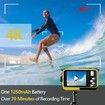 4K Underwater Camera Waterproof 32GB Card 48MP Autofocus Selfie Dual Screen Underwater Cameras for Snorkeling Digital Camera Birthday Christmas Holiday Gifts Yellow
