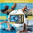 4K Underwater Camera Waterproof 32GB Card 48MP Autofocus Selfie Dual Screen Underwater Cameras for Snorkeling Digital Camera Birthday Christmas Holiday Gifts Yellow