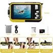 4K Underwater Camera Waterproof 32GB Card 48MP Autofocus Selfie Dual Screen Underwater Cameras for Snorkeling Digital Camera Birthday Christmas Holiday Gifts Yellow