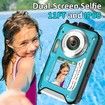 4K Underwater Camera 11FT Waterproof Camera with 32GB Card 48MP Autofocus Dual-Screen Selfie Underwater Camera Waterproof Compact Floatable Digital Camera (Blue)