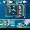 4K Underwater Camera 11FT Waterproof Camera with 32GB Card 48MP Autofocus Dual-Screen Selfie Underwater Camera Waterproof Compact Floatable Digital Camera (Blue)