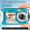 4K Underwater Camera 11FT Waterproof Camera with 32GB Card 48MP Autofocus Dual-Screen Selfie Underwater Camera Waterproof Compact Floatable Digital Camera (Blue)