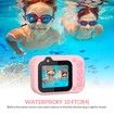 Kids Waterproof Digital Camera Underwater Camera for Snorkeling and Diving with 2.4In IPS Display USB Rechargeable Digital Camera for Videos and Photos with 32GB Card Pink