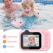 Kids Waterproof Digital Camera Underwater Camera for Snorkeling and Diving with 2.4In IPS Display USB Rechargeable Digital Camera for Videos and Photos with 32GB Card Pink