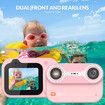 Kids Waterproof Digital Camera Underwater Camera for Snorkeling and Diving with 2.4In IPS Display USB Rechargeable Digital Camera for Videos and Photos with 32GB Card Pink