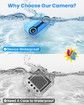 10FT Underwater Camera,Kids Waterproof Camera,1080P Video Camera for Snorkeling,Christmas Birthday Gifts Pool Toys for Boys Ages 3+,Toddler Digital Action Camera with 32GB Card (Blue)