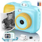 Kids Camera Instant Print for Girls Boys Age 3+ Kids Toys,12MP 1080P Kids Digital Cameras Christmas Birthday Gifts for Age3+ Girls,Toddler Camera Girls Toys (Blue)