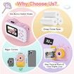 Kids Camera Instant Print for Girls Boys,12MP 1080P Kids Digital Cameras Christmas Birthday Gifts for Age3+,Camera Toys (Pink)