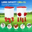 Chicken Water Feeder Treadle Poultry Waterer Set 12KG 11L Large Automatic Feeding Coop Fence Food Dispenser Rat Bird Proof