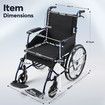 Folding Wheelchair 20 Inch Mobility Aid Equipment Elderly Disabled Medical Portable Transport Travel Rear Handbrakes