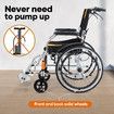 Mobility Wheelchair 20Inch Folding Lightweight Aluminium Medical Aid Equipment Portable Transport Travel Handbrakes