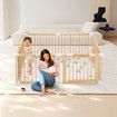 Kidbot Baby Playpen 6 Panel Kids Wooden Safety Gate Pet Dog Fence Activity Centre Play Pen Yard Foldable Travel Guard