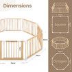 Kidbot Baby Playpen Gate 8 Panel Kids Pet Dog Wooden Safety Fence Activity Centre Play Yard Pen Foldable Travel Guard