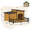 XXL Dog House Kennel Outdoor Raised Pet Enclosure Crate Indoor Exterior Home Furniture with Openable Roofs