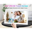 Large WiFi Digital Picture Frame 32GB 15.6 Inch 1920x1080 HD IPS Touchscreen Auto-Rotate for Family Friends White