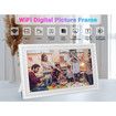 Large WiFi Digital Picture Frame 32GB 15.6 Inch 1920x1080 HD IPS Touchscreen Auto-Rotate for Family Friends White