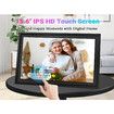 WiFi Picture Frame 15.6 Inch Large Digital Photo Frames 32GB Memory 1920x1080 HD IPS Touchscreen Auto Rotate Gifts for Family Friends Black