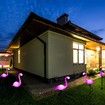 3 Pieces Flamingo Solar Flamingo Lights Outdoor Yard Waterproof Flamingo Stake Decorations Lawn Garden Christmas Patio Pond Ground Backyard Decor