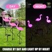 3 Pieces Flamingo Solar Flamingo Lights Outdoor Yard Waterproof Flamingo Stake Decorations Lawn Garden Christmas Patio Pond Ground Backyard Decor