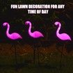 3 Pieces Flamingo Solar Flamingo Lights Outdoor Yard Waterproof Flamingo Stake Decorations Lawn Garden Christmas Patio Pond Ground Backyard Decor