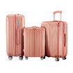 3 Piece Luggage Set Travel Carry On Hard Suitcases Trolley Lightweight Cabin Bags TSA Lock Cover 6 Packing Cubes Rose Gold