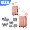 Carry On Luggage Set 2 Piece Travel Suitcases Hard Shell Case Cabin Bag Lightweight Trolley TSA Lock Cover 6 Packing Cubes Rose Gold