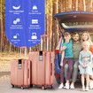 Carry On Luggage Set 2 Piece Travel Suitcases Hard Shell Case Cabin Bag Lightweight Trolley TSA Lock Cover 6 Packing Cubes Rose Gold